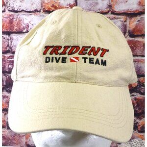 Trident Dive Team Scuba Diving Baseball Cap Adjustable Beige Cotton Hat Strapbac